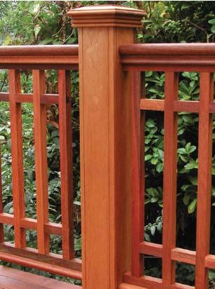 Woodway Cedar Railing Kits Cedar Stair Railing Outdoor, Craftsman Style Deck Railing, Craftsman Style Porch Railing, Wooden Porch Railing Ideas, Craftsman Railing, Craftsman Porch Railing, Green Pergola, Cedar Railing, Lattice Ideas