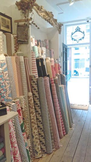 Fabric Shop Aesthetic, Rolls Of Fabric, Fabric Store Aesthetic, Fabric Rolls, Textile Shop, Fabric Shop Display, Fabric Store Displays, Fabric Store Design, Fabric London