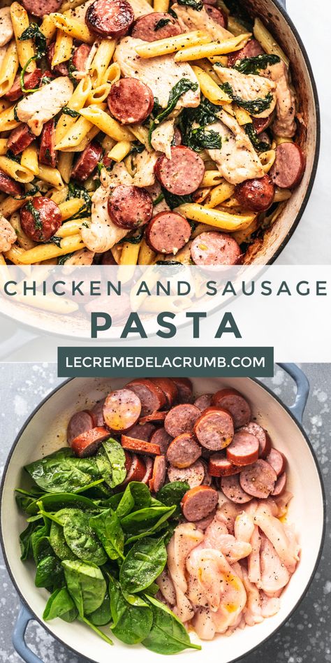 Chicken And Sausage Pasta, Chicken And Sausage, Sausage Dinner, Healthy Dinner Recipes For Family, Light Dinner Recipes, Pot Recipes Healthy, Dinner Recipes For Family, Health Dinner, Sausage Pasta