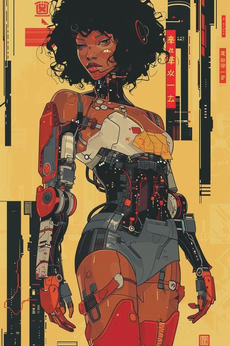 #cyberpunk #black #woman #nightcity  🎒 Anime Backpacks#AnimeMugs  👜 Anime Wallets #AnimeJewelry  🎧 Must-Hear Anime Music #AnimeMusic📺 Anime Streaming Services #AnimeStreaming  🎬 Renowned Anime Directors #TopMangaka 📰 Latest Anime News  #AnimeAwards 🏨 Anime Hotels and Accommodations #AnimeHotels🚶‍♂️ Anime Pilgrimage Spots  #AnimeTourism Sci Fi Black Woman, Cyberpunk Women Art, Asia Pop Cyberpunk, Cyberpunk Nonbinary, Cyberpunk Character Inspiration, Cyberpunk Oc Female, Cyberpunk Character Designs Female, Cyberpunk Cowgirl, Cyberpunk Style Character Art