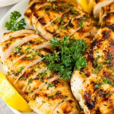 Greek Lemon Chicken - Dinner at the Zoo Lemon Herb Chicken Salad, Grilled Lemon Herb Chicken, Grilled Lemon Pepper Chicken, Grilled Lemon Chicken, Salad Appetizer Cups, Lemon Chicken Pasta, Grilled Lemon, Inexpensive Dinners, Fast Meals