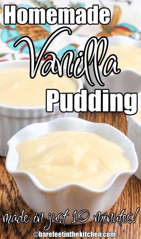 Homemade Vanilla Pudding Vanilla Pudding Recipe, Pudding Recipes Homemade, Creamy Dessert Recipes, Pudding Vanilla, Vanilla Pudding Recipes, Homemade Vanilla Pudding, Vanilla Desserts, Vanilla Bean Cheesecake, Betty Crocker Recipes