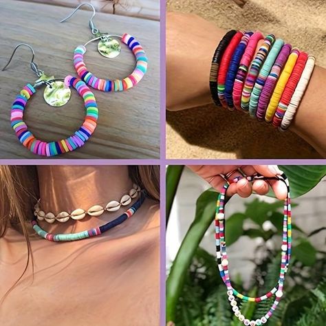 Temu | Explore the Latest Clothing, Beauty, Home, Jewelry & More Hantverk Diy, Polymer Beads, Tanah Liat, Stil Boho, Jewelry Making Kit, Bohemian Bracelets, Bead Kits, Styl Boho, Accessories Diy Jewelry