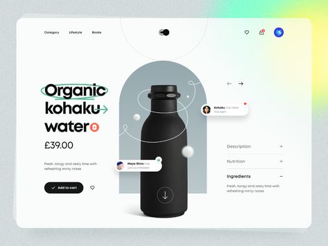 Køhaku – Product Page by Tran Mau Tri Tam ✪ for UI8 on Dribbble Product Detail Page Design, Blender Inspiration, Ui Ux Website, Ui Ux 디자인, Ui Design Website, Ui Design Inspiration, Web Layout Design, App Ui Design, Learning Design