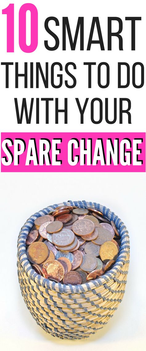 Do you have a spare change jar? Wondering what you should do with all that change you're saving up? Here are 10 smart things to do with your spare change. Saving Change Ideas, Cute Change Jar Ideas, Spare Change Jar Ideas, Spare Change Saving Challenge, Change Jar Ideas, Budgeting Ideas, Change Jar, Money Saving Methods, Frugal Recipes