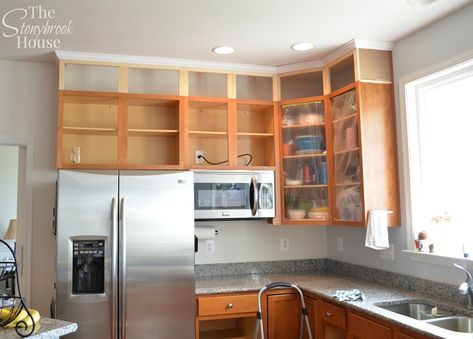 Cabinet Extension, Kitchen Cabinets To Ceiling, Cabinets To Ceiling, Upper Kitchen Cabinets, Above Kitchen Cabinets, Kitchen Diy Makeover, Diy Kitchen Renovation, Diy Kitchen Storage, New Kitchen Cabinets