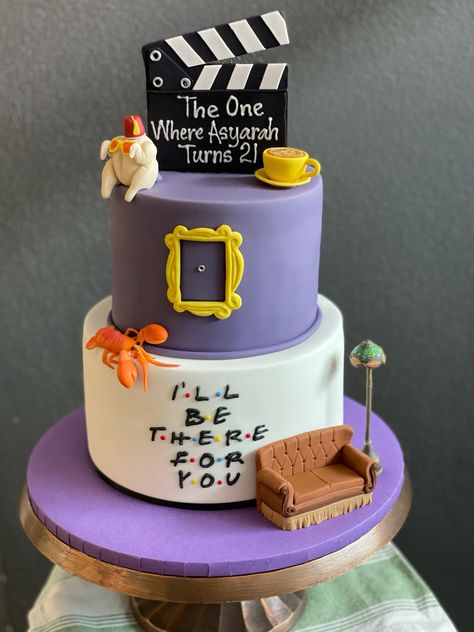 Iconic Friends TV sitcom cake Cake Tv Show, Friends Birthday Cake, 30th Birthday Themes, Friends Cake, 30 Birthday Cake, Cake Decorator, Funny Birthday Cakes, Mini Cakes Birthday, 40th Birthday Cakes