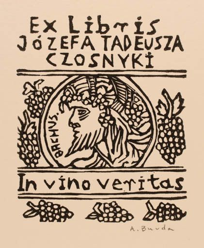 Tatting, In Vino Veritas, Man Portrait, Ex Libris, Male Portrait, Book Plates, Wine Cellar, Linocut, Poland