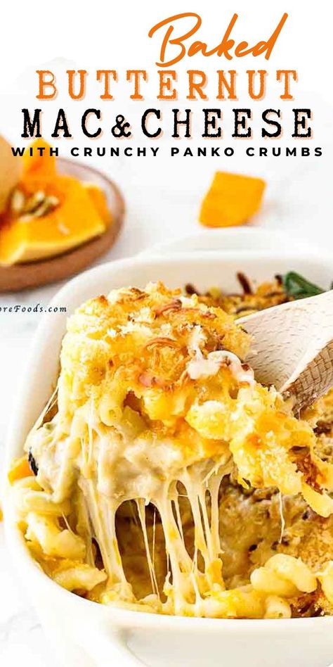 This is the best butternut squash baked mac and cheese recipe that you will ever taste! The combination of the creamy cheese sauce, tender macaroni, and sweet butternut squash is simply perfection. Trust me, once you try this dish, you will be hooked! Thanksgiving side dish | Pumpkin mac and cheese Butternut Squash Mac And Cheese Baked, Mac And Cheese Oven, Recipe Using Butternut Squash, Butternut Squash Baked, Butternut Squash Mac And Cheese Recipe, Healthy Mac N Cheese Recipe, Butternut Squash Macaroni, Mac And Cheese Sauce, Squash Mac And Cheese