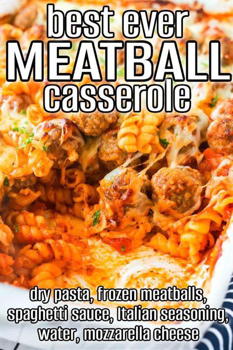 Meat Ball Casserole Recipes, Meat Ball Recipes, Meatball Pasta Casserole, Meatball Pasta Recipes, Meat Casseroles, Food Entrees, Meatball Casserole Recipe, Frozen Meatball Recipes, Pasta Casseroles