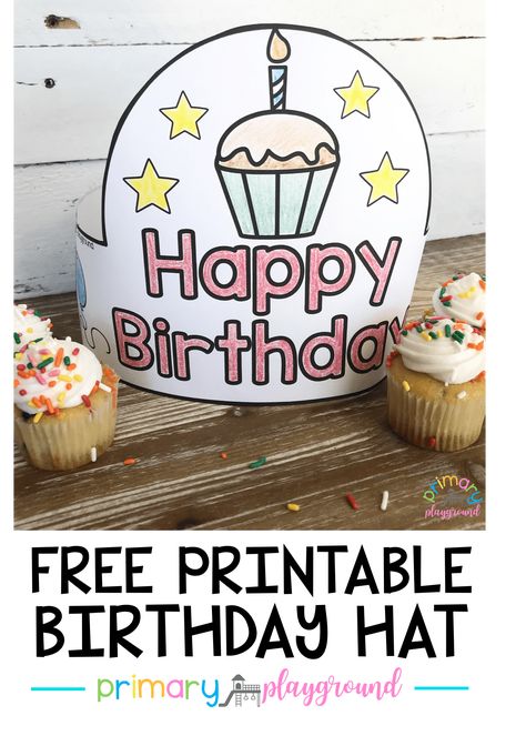 Free Printable Birthday Hat #kindergarten #birthday #preschool Primary Playground, Happy Birthday Crown, Preschool Birthday, Birthday Certificate, Class Birthdays, Hat Template, Student Birthdays, Classroom Birthday, Crown For Kids