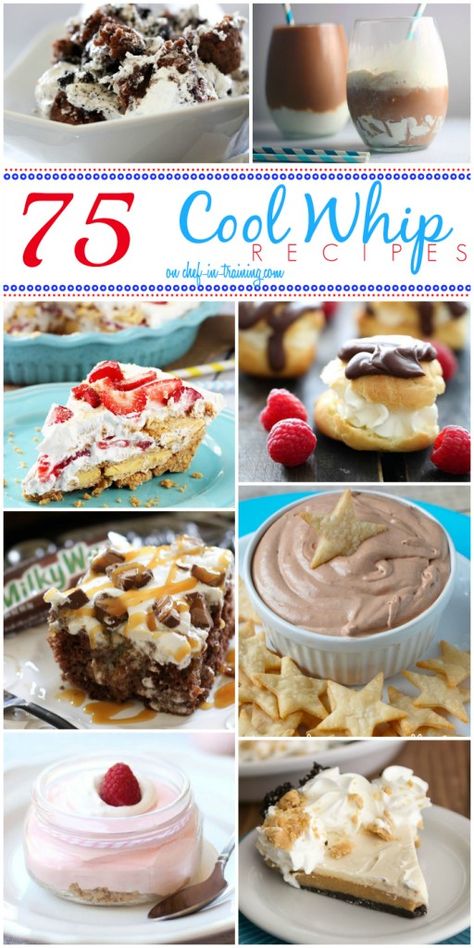 Recipes Using Cool Whip, Cool Whip Recipes, Puff Cookies, Snickers Caramel Apple Salad, Milky Way Cake, Whip Recipes, Homemade Cream Puffs, Butterfinger Cake, Caramel Apple Salad