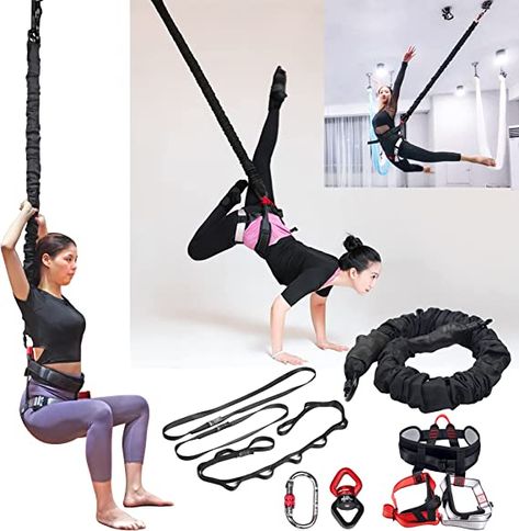 Amazon.com: PRIOR FITNESS Bungee Fitness Set Yoga Bungee Cord Rope Resistance Air Dance Rope Exercise Fitness Home Gym Professional Training Equipment : Sports & Outdoors Floor Cardio, Bungee Fitness, Rope Exercise, Yoga Rope, Air Yoga, Rope Exercises, Exercise Room, Home Gym Exercises, Fitness Home