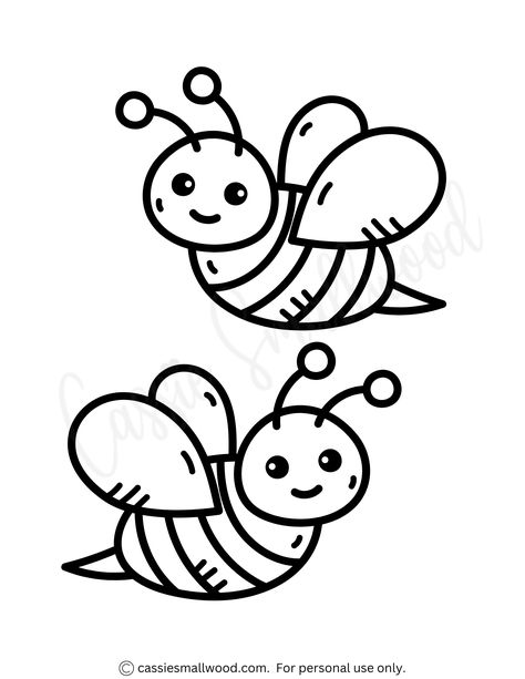 2 bees preschool coloring page free printable pdf Bee Colouring Picture, Bees Template Free Printables, Cute Bee Coloring Pages, Black And White Bee Drawing, Bee Coloring Sheet, Honey Crafts Preschool, Bumble Bee Coloring Page Free Printable, Honey Bee Coloring Pages, Bumble Bee Template Free Printable