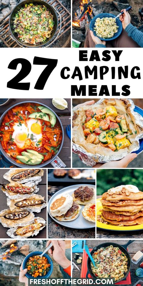 Delicious Camping Meals, Car Camping Food Ideas, Quick Easy Camping Meals, Camp Stove Meals, Glamping Meals, Premade Camping Meals, Camping Lunch Ideas, Camping Appetizers, Ohio Camping