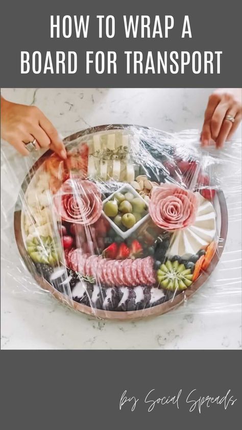 socialspreads on Instagram: Wrapping and transporting your platters/boards/boxes is the job after the job and it is not without its challenges. Here are some of my… How To Transport Charcuterie Board, Charcuterie Board Round Platter, How To Assemble A Charcuterie Board, Charcuterie Diy, Cheeseboard Platter, Personal Charcuterie, Charcuterie Business, Charcuterie Food, Charcuterie Board Diy