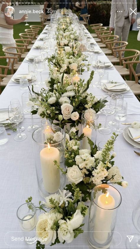 Long Table Wedding, Flowers And Candles, Wedding Outfit Guest, Tafel Decor, Dream Wedding Decorations, Wedding Table Flowers, Future Wedding Plans, Long Table, Wedding Guest Outfit Summer