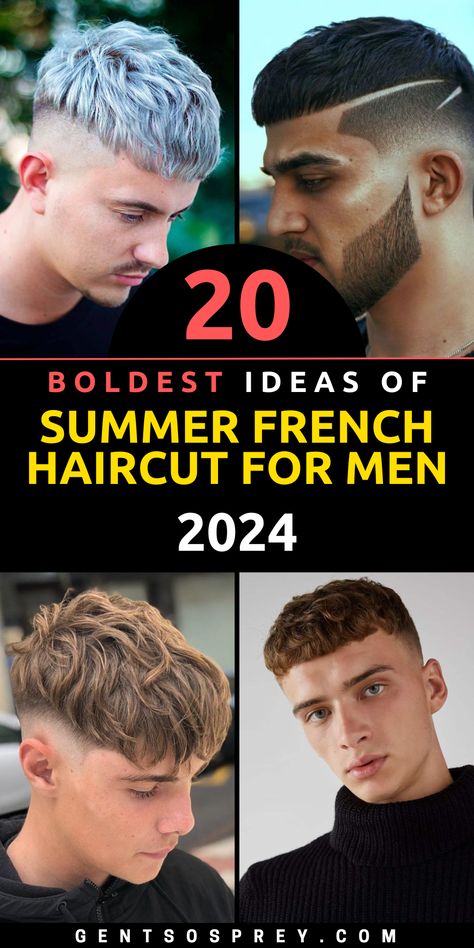 Immerse yourself in the allure of trendsetting 2024 men's summer French crops, providing a seamless fusion of elegance and modernity. Discover a range of captivating styles, including the iconic crop top and the trendy crop fade. Whether you prefer a long, sleek cut or a short, textured style, the French crop haircut offers versatility and refinement for the discerning gentleman. Crop Top Men Haircut, French Crop Top Haircut Men, Textured French Crop Hair Men, French Cut Hair Men, Texture Crop Haircut Men, Messy Crop Haircut Men, Textured French Crop, French Cut Hair, Textured Crop Hair Men