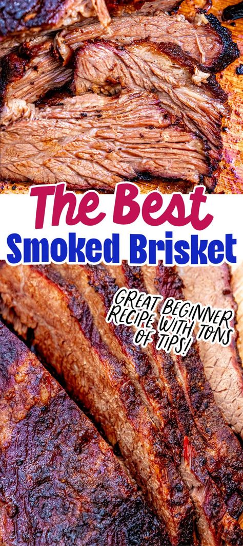 The Best Easy Smoked Brisket Recipe - main dishes #maindishes Smoked Beef Brisket Recipes, Brisket Recipes Smoked, Traeger Grill Recipes, Brisket Tacos, Beef Brisket Recipes, Bbq Brisket, Smoker Cooking, Smoked Beef Brisket, Pellet Grill Recipes