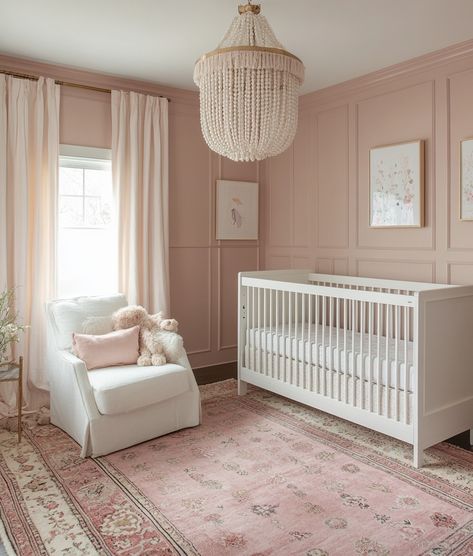 I love creating spaces that feel soft, serene, and personal—just like this cozy nursery. The gentle wallpaper, blush ceiling, and delicate details come together to make this room a peaceful retreat for both baby and parent. How do you feel about this calming palette? This image is purely inspirational AI generated to help creative designers like me to explore possibilities!⁣ ⁣ Scroll the images and comment which one is your favourite 1, 2, 3 or 4 ?and why?⁣ ⁣ Let’s talk about how we can bring... Blush Ceiling, Gentle Wallpaper, Wallpaper Blush, Wainscoting Nursery, Girl Nursery Wallpaper, Girly Nursery, Blush Nursery, Princess Nursery, Cozy Nursery