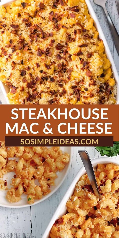 Love Longhorn Steakhouse Mac and Cheese? This copycat recipe is perfect for a weekend night with friends or family. It's sure to impress! Long Horn Mac And Cheese, Steak House Mac And Cheese Recipe, Steakhouse Macaroni And Cheese, Fancy Mac And Cheese Recipe, Longhorn Mac And Cheese Recipe, Outback Mac And Cheese Recipe, Steakhouse Mac And Cheese Recipe, Steak Mac And Cheese, Steakhouse Mac And Cheese