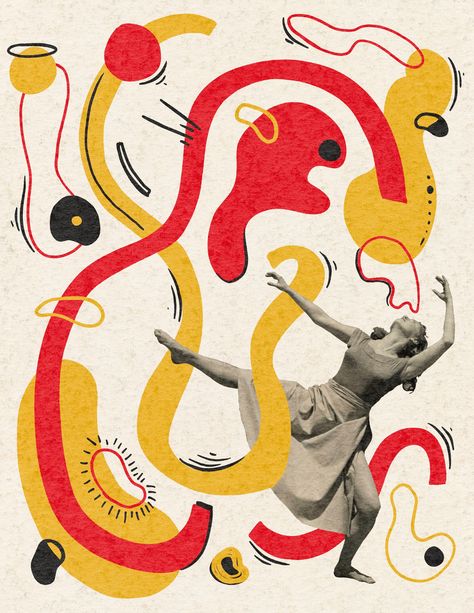 Dancing on Behance Dada Movement Graphic Design, Me Too Movement Posters, Dancing Graphic Design, Dance Show Poster, Dadaism Poster, Poster Inspo Graphic Design, Dance Diagram, Dancing Illustration Art, Movement Graphic Design