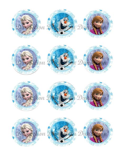 Frozen Cupcake Topper 2 Images Instant by DandelionJewelryDsgn, $1.50 Chocolate Covered Strawberries Cake, Cupcakes Frozen, Cake Pops Chocolate, Frozen Cupcake, Frozen Cupcake Toppers, Strawberries Cake, Frozen Birthday Party Decorations, Frozen Cupcakes, Drink Topper