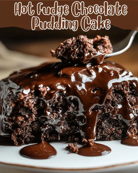 Hot Fudge Chocolate Pudding Cake Hot Fudge Cake Recipe Easy, Baked Chocolate Pudding Recipe, Hot Fudge Chocolate Cake, Hot Fudge Chocolate Pudding Cake, Chocolate Cake Pudding Recipe, Desserts With Chocolate Pudding, Recipes With Chocolate Pudding, Chocolate Cake With Chocolate Pudding, Hot Fudge Cake Recipe