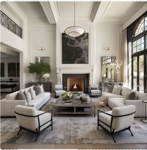 Luxury Sitting Room Design, Fireplace Transitional Style, Formal Front Room, Formal Sitting Room Ideas, American Living Room Design, Interior Luxury Design, September Inspiration, Modern Farmhouse Living Room Ideas, Formal Living Room Designs