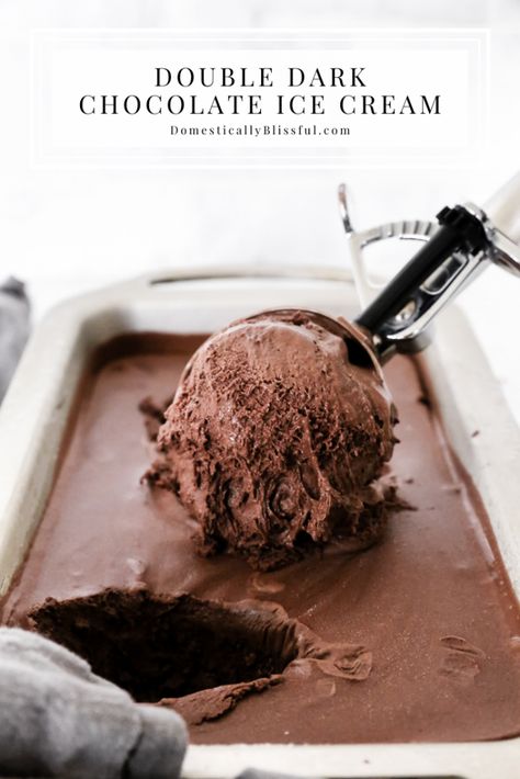 Chocolate Cherry Ice Cream, Domestically Blissful, Homemade Chocolate Ice Cream, Dark Chocolate Ice Cream, Creamy Ice Cream, Ice Cream Recipes Machine, Homemade Dark Chocolate, Fudge Ice Cream, Chocolate Ice Cream Recipe