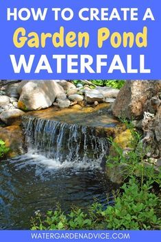 Garden Pond Waterfall, Waterfall Plants, Backyard Waterfalls, Garden Stream, Backyard Waterfall, Diy Waterfall, Backyard Ponds, Goldfish Pond, Building A Pond