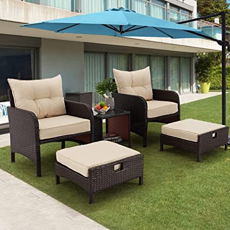 Tempered Glass Coffee Table, Deck Balcony, Outdoor Chair Set, Blue Patio, Wicker Patio Furniture Set, Rattan Chairs, Porch Deck, Porch Furniture, Outdoor Patio Chairs