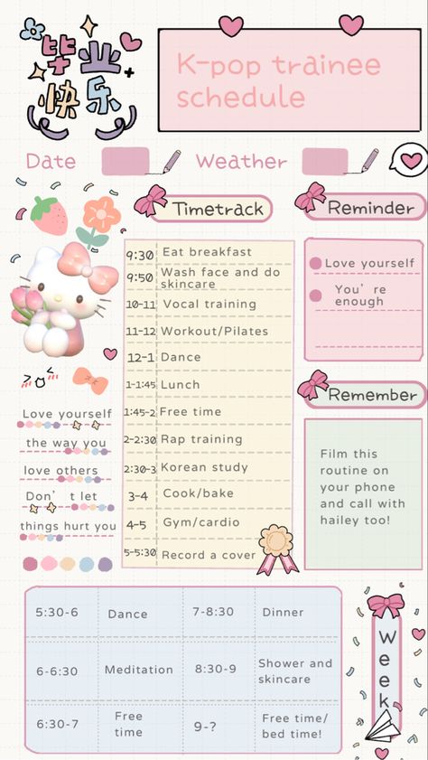 Korean Diet Planner, K Pop Diets, Kpop Trainee Schedule, K Pop Workout Routine, Trainee Kpop Schedule, Kpop Trainee Daily Schedule, Kpop Diets, Kpop Audition, Wonyoungism Tips