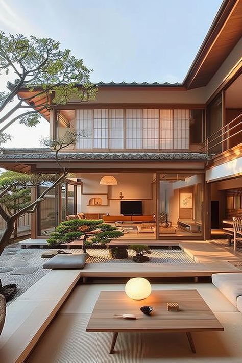 Japanese Exterior Design Modern, Japanese Architecture Design, Japanese Minka House, Exterior Japanese House, Japanese Aesthetic House, Japanese Modern House Minimalism, Japanese Mansion Modern, Japan House Design Modern, Japan Style House