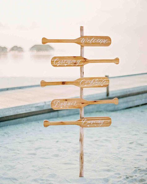 We found the most idyllic place for a harbor wedding! #pacificnorthwestwedding #harborweddingvenues #harborweddingideas #weddingtrends Creative Wedding Sign, Maldives Wedding, Wooden Oars, Wedding Atelier, Martha Weddings, Seaside Wedding, Coastal Wedding, Martha Stewart Weddings, Nautical Wedding