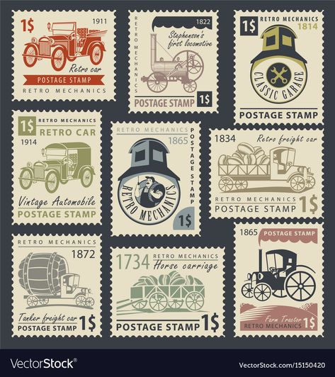 Travel Stickers Printable, Vintage Stamps Postage, طوابع بريد, Postage Stamp Design, Writing Paper Printable Stationery, Doodle Frames, Paper Cutout Art, Rail Transport, Postage Stamp Art