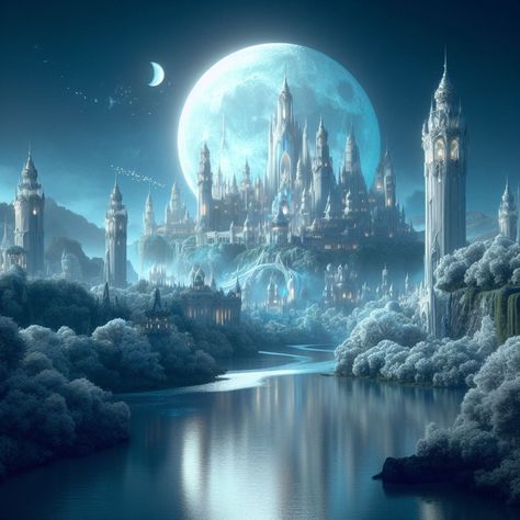 Luna Anime, Castle Exterior, Kingdom City, Moon Kingdom, Fantasy Love, Fantasy City, Fantasy Castle, Fantasy Story, Fantasy Setting