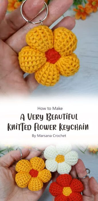 Crochet Keyring Free Pattern, Diy Crochet Flowers, Crochet Bookmark Pattern, Flower Keychain, Crochet Earrings Pattern, Crochet Keychain Pattern, Crochet Amigurumi Free, Crochet Bookmarks, Crochet Flower Tutorial