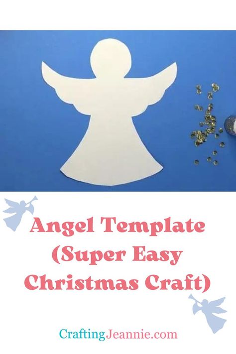 Angel Template (Super Easy Christmas Craft) Angel Template, Christmas Sunday School Crafts, Christmas Angels Diy, Angel Ornaments Diy, Christmas Sunday School, Easy Christmas Craft, Preschool Christmas Activities, Nursery Crafts, Christmas Angel Crafts