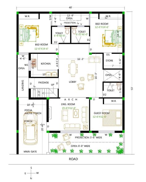 If you want a service, send me a message, or contact me at my email: contact@saberilyass.co OR ilyass.saber@uit.ac.ma My Instagram @saber.ilyass 50 By 40 House Plans, Square Plot House Plan, 60×60 House Plan, 45×60 House Plan, 50x40 House Plans Layout, 40 By 40 House Plans, 3bhk House Plan 2000sq Ft, 60 X 60 House Plans, 45×50 House Plan