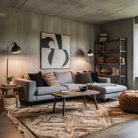 Modern Men’s Apartment 🖤🖤💖 Male Apartment, Men Interior Design, Masculine Apartment, Mens Apartment Decor, Minimalist Studio Apartment, Men Apartment, Boho Men, Ethnic Decor, Modern Men