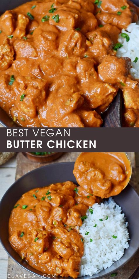 Ayam Mentega, Vegan Butter Chicken, Like Chicken, Butter Chicken Recipe, Makanan Diet, Dinner Healthy, Vegan Keto, Vegan Meal, Tofu Recipes