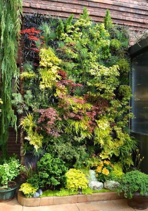 Small Urban Garden, Vertical Garden Design, Vertical Vegetable Garden, Vertical Garden Wall, Vertical Herb Garden, Minimalist Garden, Vertical Garden Diy, Vertical Gardens, Walled Garden