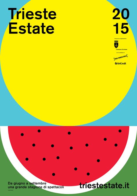 Trieste Estate on Behance Graphic Design Vintage, Poster Grafico, Poster Competition, Summer Poster, Plakat Design, Poster Series, Sunset Landscape, Graphic Design Studios, Festival Design