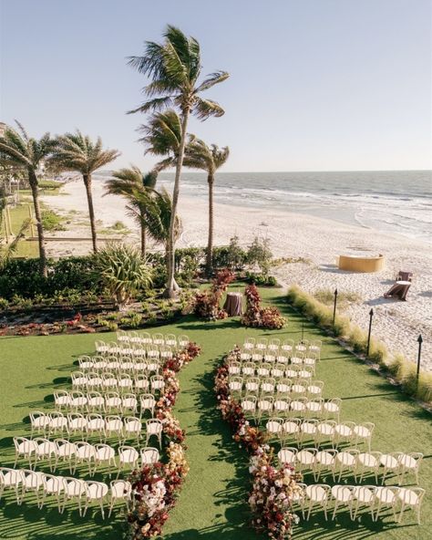 Ethereal Beach Wedding in Florida | Real Wedding: Katie & Alex Martoca Beach Garden Wedding, Georgia Beach Wedding, Fairytale Beach Wedding, Florida Airbnb Wedding, Intimate Wedding Beach, Island Wedding Ideas, Classy Beach Wedding, Tropical Garden Wedding, Beach Wedding Sunset