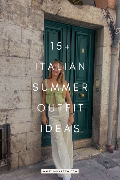 Looking for Italian summer outfits for your upcoming trip? You should check out this list of 15+ Italy outfits that effortlessly exude aesthetic Italian summer. European summer outfit you need to pack in 2024. Cute vacation outfit ideas for your European summer in Italy, Spain, Greece, or the south of France. Italian Summer Style Outfits, Outfits For Sicily Summer, Sicilian Summer Outfit, Summer Europe Vacation Outfits, Cute Outfits Italy, Hot European Summer Outfit, Italian Coastal Style Summer Outfits, Italian Streetwear Women, Summer Put Together Outfits