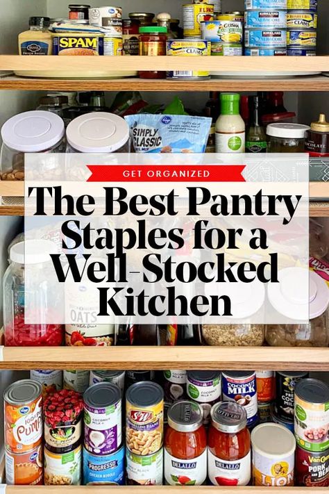 Staples To Have In Your Pantry, Pantry Must Haves Staples, Pantry Must Haves Food, Pantry Must Haves, Emergency Stockpile, Well Stocked Kitchen, Easy Tomato Pasta Sauce, Pantry Staples List, Healthy Pantry Staples