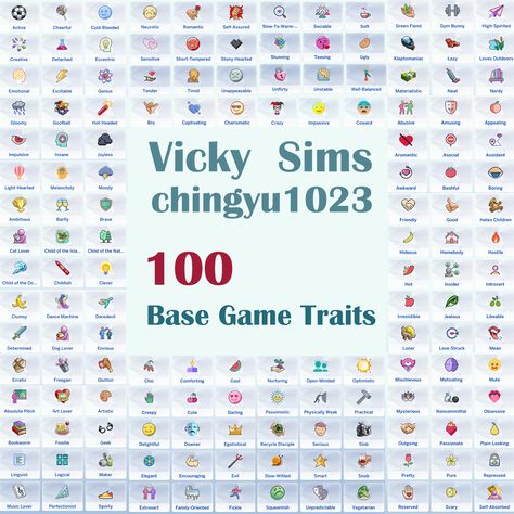 100 Base Game Traits, Sims 4 Lot Traits, Sims 4 Skills, Sims Traits, Character Background, Los Sims 4 Mods, Sims Gameplay, Sims Characters, Sims 4 Traits