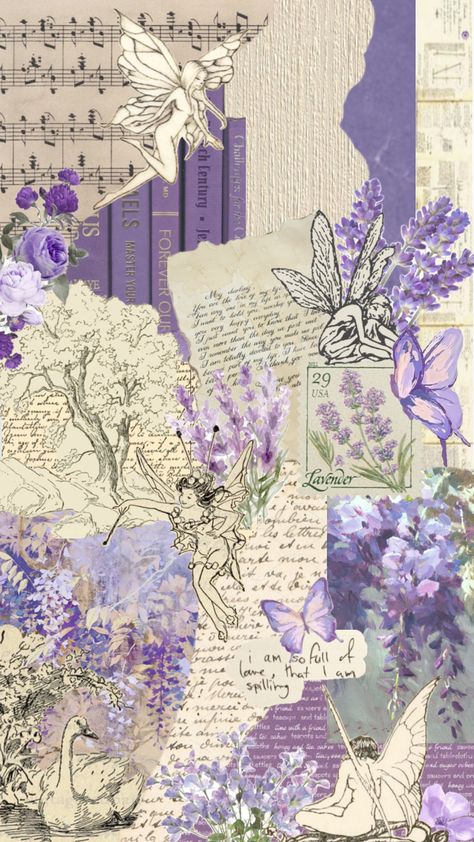 #aesthetic #purple #purpleaesthetic #wallpaper #collage #fairycore Photowall Ideas, Purple Aesthetic Background, Purple Flowers Wallpaper, Fairy Wallpaper, Lavender Aesthetic, Flower Collage, Aesthetic Purple, Phone Inspo, Wallpaper Collage