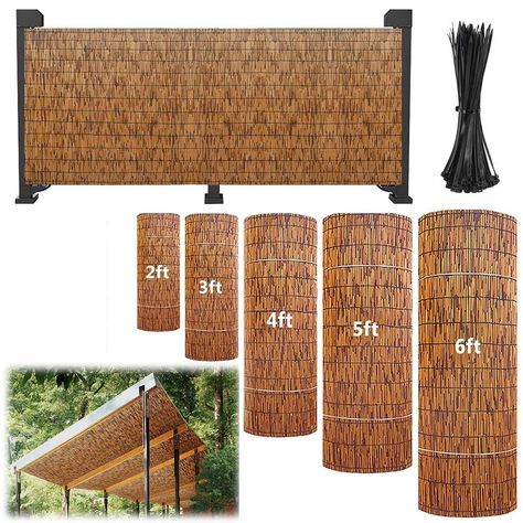 PRICES MAY VARY. ☀【MULTI-SIZE CUSTOMIZABLE SETS】Our outdoor privacy fence offer a variety of sizes, just click "Customize Now" to choose the right size for you, our product package contains 1 bag of ties (about 100) can be cut according to their own needs of the size of the firm, trimmed bamboo screen fence can be used for garden decoration, backyard privacy screen, balcony decoration, etc., to truly create your personal space! personal space. ☀【CREATIVE OUTDOOR NATURAL FENCE】If you want to add Privacy Fence Diy Cheap, Creating Privacy On Deck, Privacy Fence From Pallets, Driveway Privacy Fence, Yard Screens Outdoor Privacy, Screen Porch Privacy Ideas, Retractable Privacy Screen Outdoor, Privacy Between Neighbors Yards, Simple Patio Decor